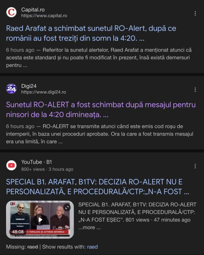 raed arafat RO Alert