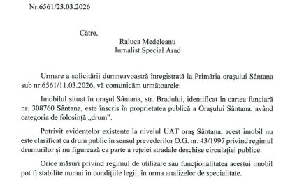 răspuns drum public poartă sântana