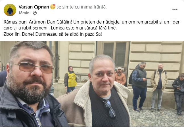 Poza pentru articolul A murit deputatul arădean Dan Artimon, președintele AUR Arad