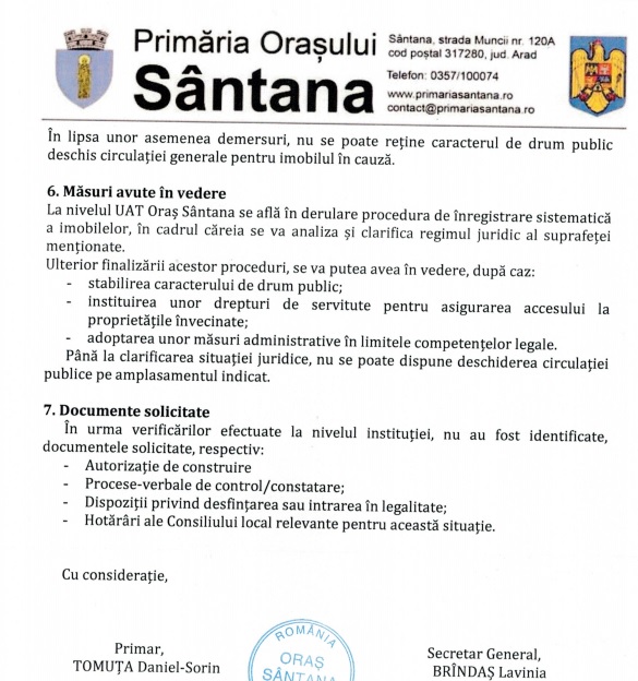 raspuns primaria santana 2