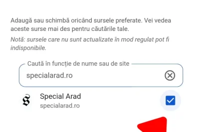 Adaugă Special Arad ca sursă preferată în Google