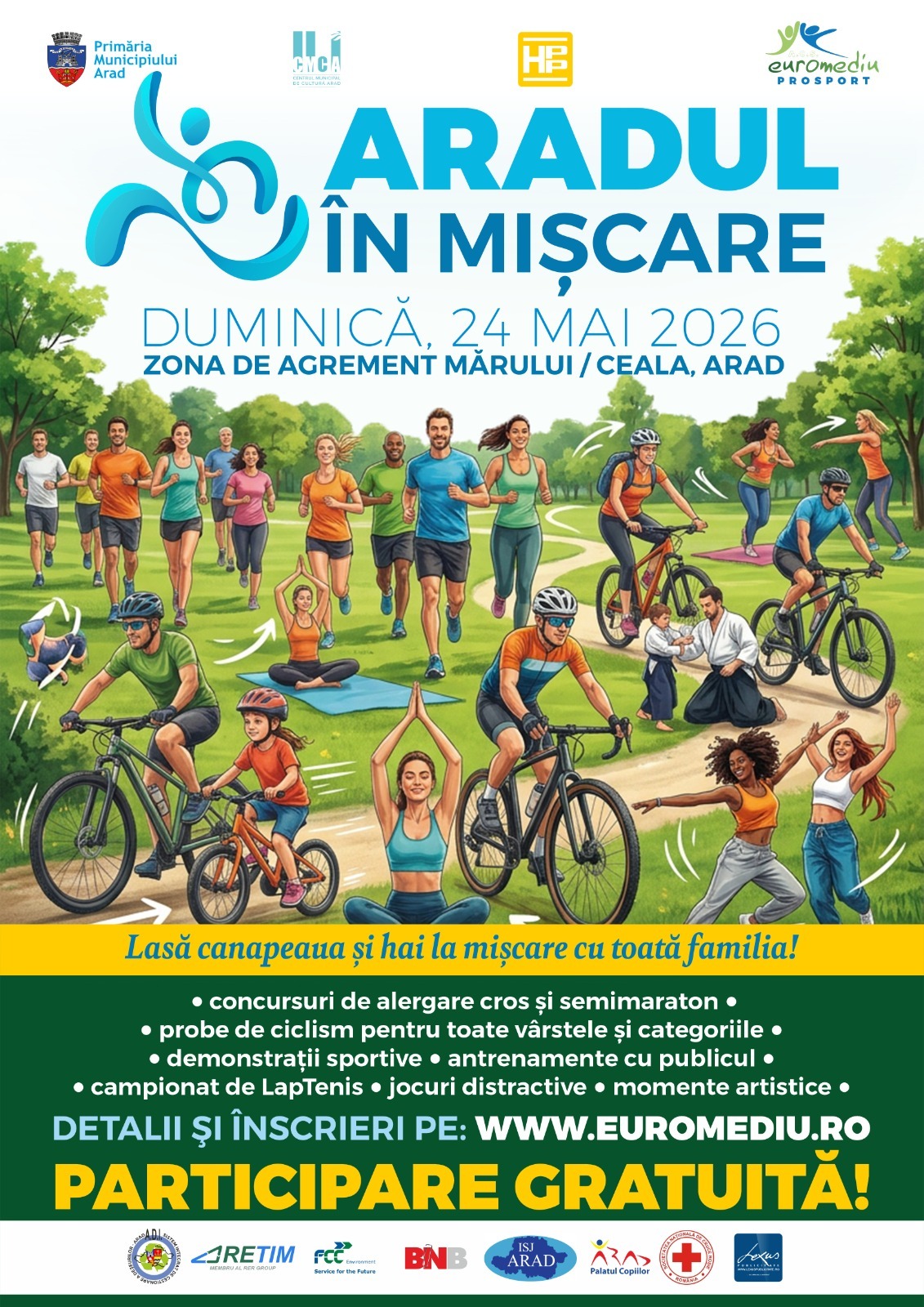 Poza pentru articolul 🏃‍♂️ „Aradul în Mișcare” 2026: Lasă canapeaua și hai la sport cu toată familia! 🚴‍♀️