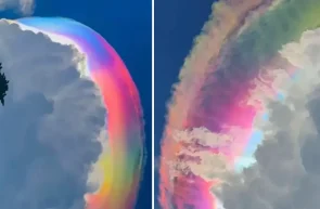 Fenomen meteo spectaculos, ca o pictură pe cer, în Indonezia
