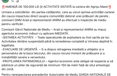 comunicat Garda de Mediu Arad Agrișu Mare
