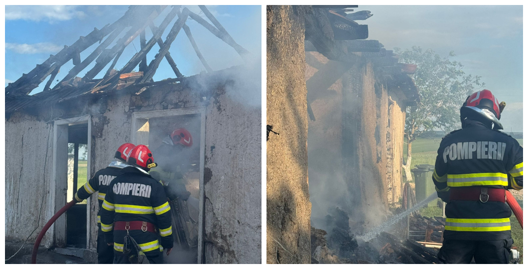 Poza pentru articolul 🔥 Incendiu la o casă din Susag. Pompierii au intervenit cu două autospeciale