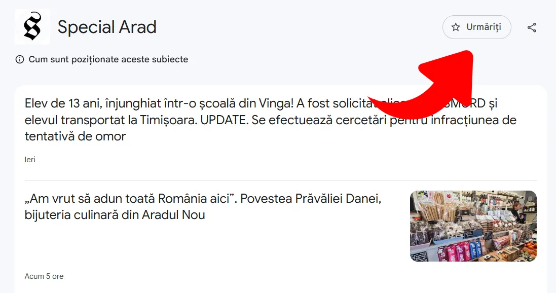 Special Arad pe Google News