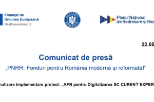 finalizare implementare proiect AFN pentru Digitalizarea SC CURENT EXPERT SRL