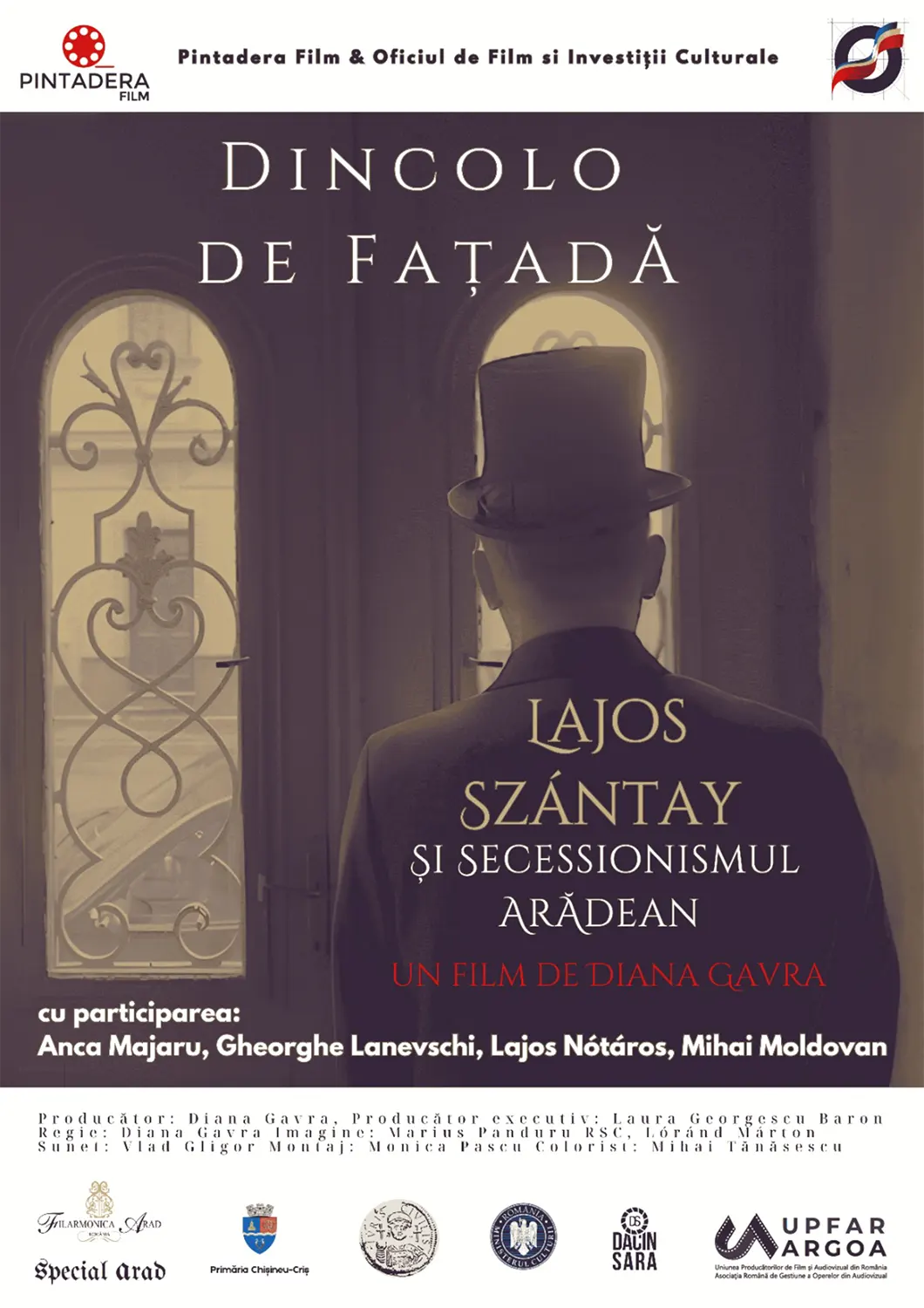 afiș Premiera documentarului Dincolo de fațadă Lajos Szántay și Secessionismul arădean
