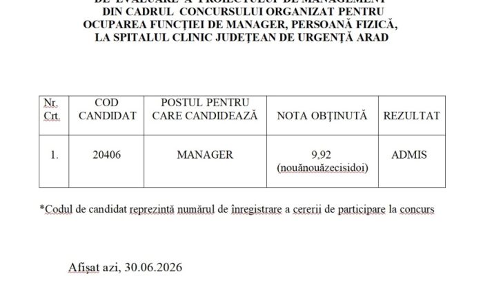 concurs final spital