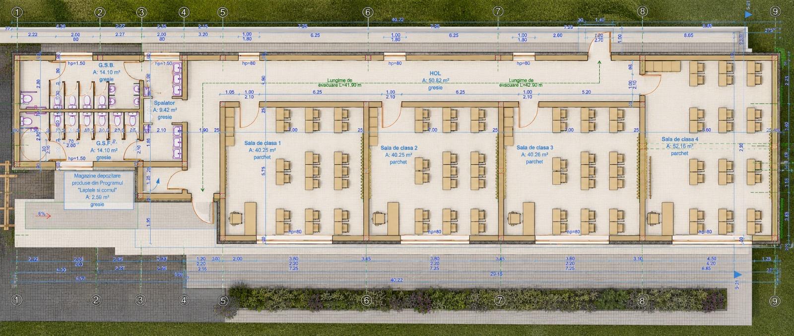 plan 4 sali de clasa scoala livada