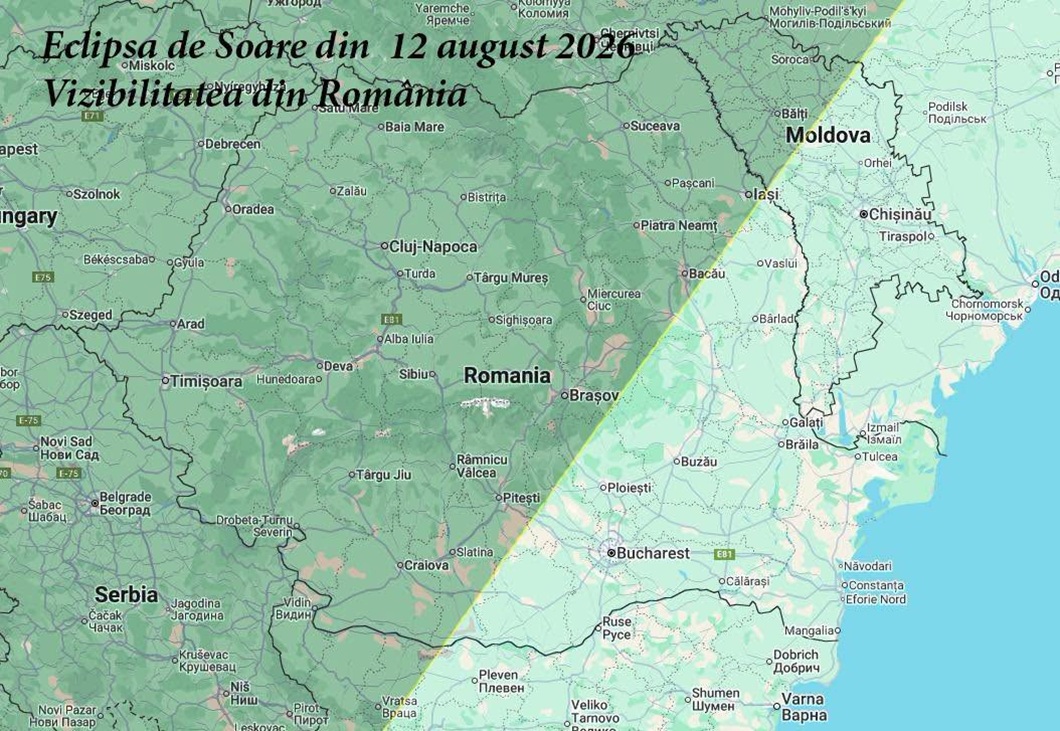 Eclipsa de Soare din 12 august 2026, văzută din Arad