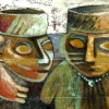 Juan Carlos Ñañake Torres - Ceramios - 61x22 cm, acrilic pe pânză - Ancestral Codes - After 5 Art Escape