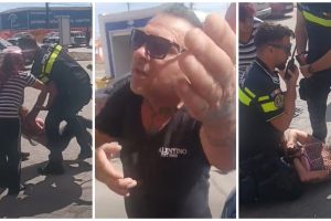 Scandal in parcarea unui supermarket Arad un barbat a agresat o femeie doua femei incatusate