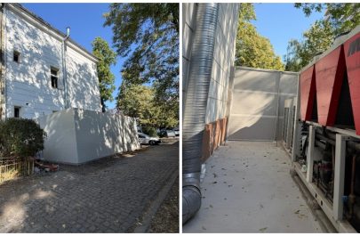 cutie lângă clădire istorică