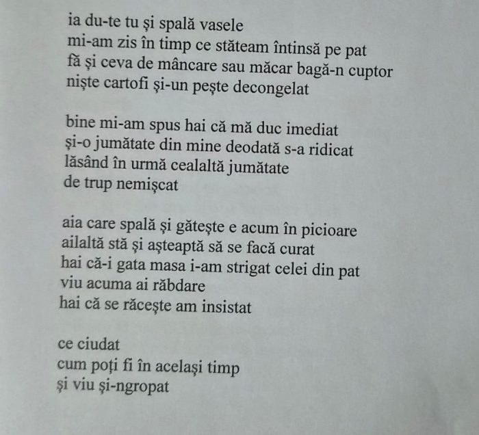 stiri ratate 61 poezia Oana Paler Time to split
