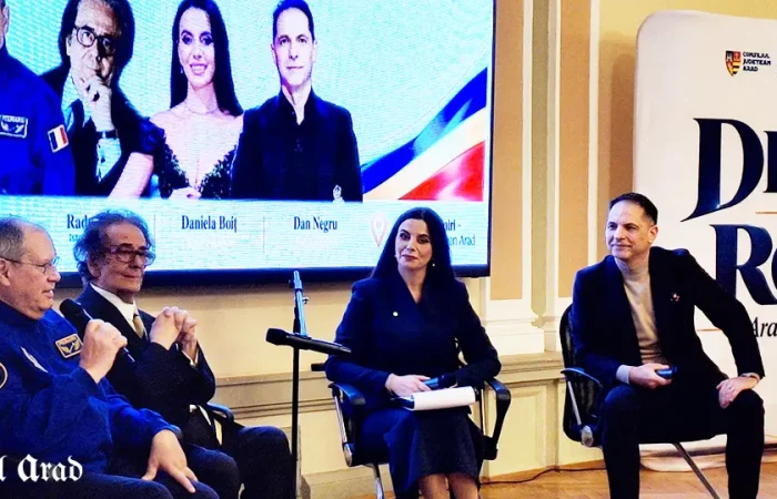 Astronautul Dumitru Prunariu și criticul de artă Radu Varia, la Arad: avertismente despre viitorul cercetării românești și despre riscul pierderii identității culturale