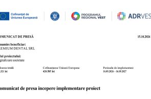 Comunicat de presa incepere implementare proiect PREMIUM DENTAL