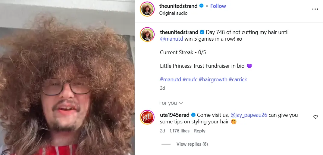 UTA Arad - promovare virală neașteptată într-o postare a unui celebru fan Manchester United (2)